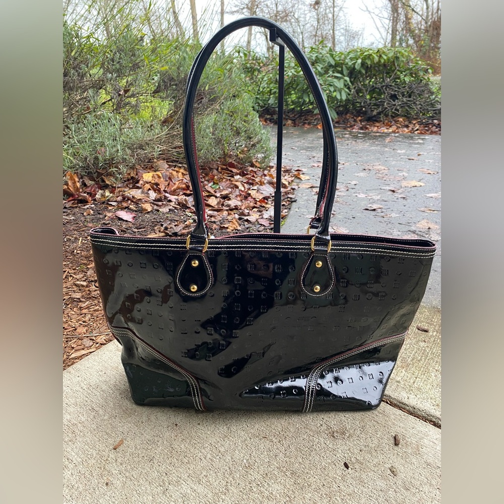 Arcadia Glossy Black Tote Bag